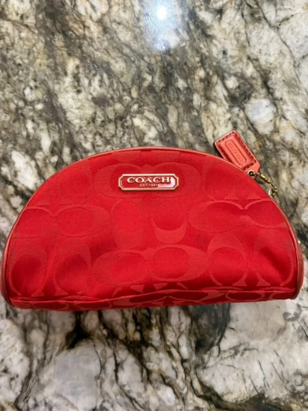 Coach Limited Edition Red Fabric Makeup Bag Estée Lauder Holiday Collection 2010